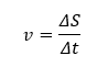 v = delta s sobre delta t